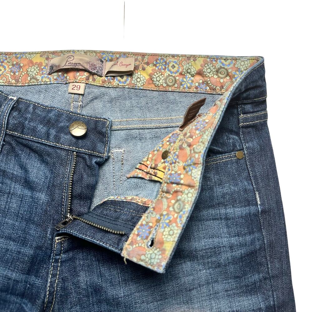 Paige | Women | Laurel Canyon Indigo Mid Rise Kick Flare Denim Jeans | Size 29 - Picture 10 of 13